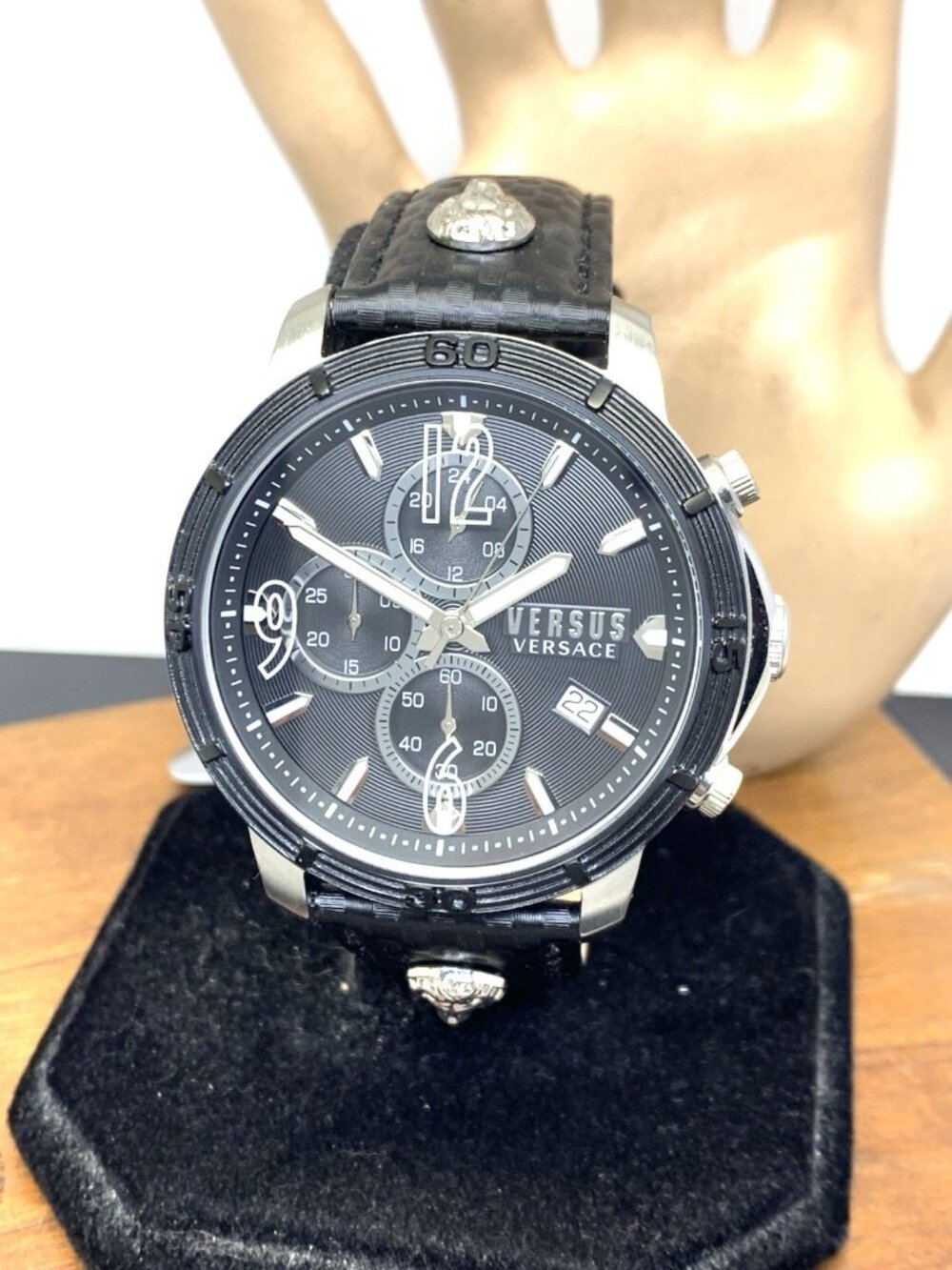 Versus by Versace Men's Watch VSPHJ1021 Quartz Chronograph Leather Band 46mm